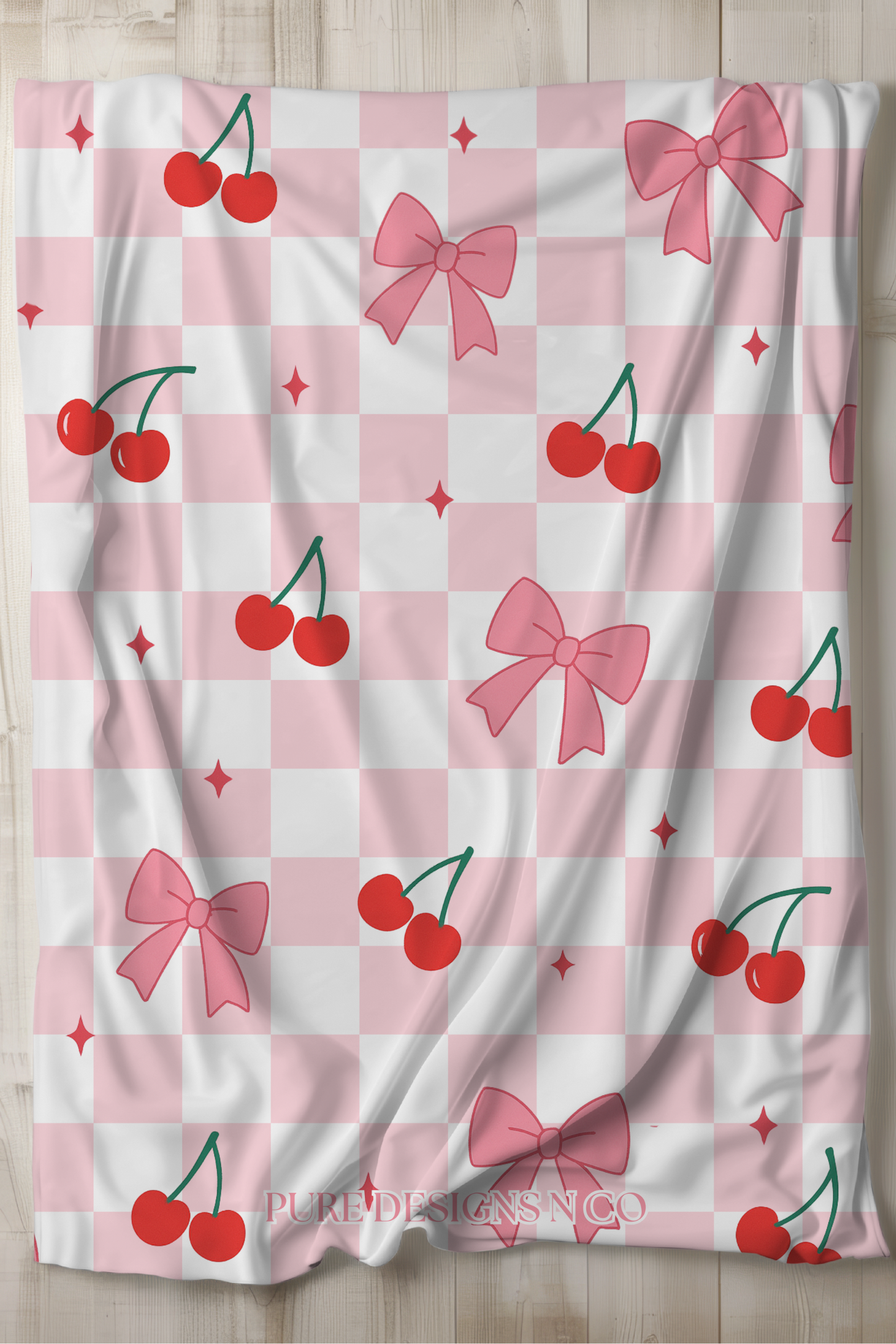 PRE ORDER - LARGE EXCLUSIVE CHERRY BOWS BLANKET