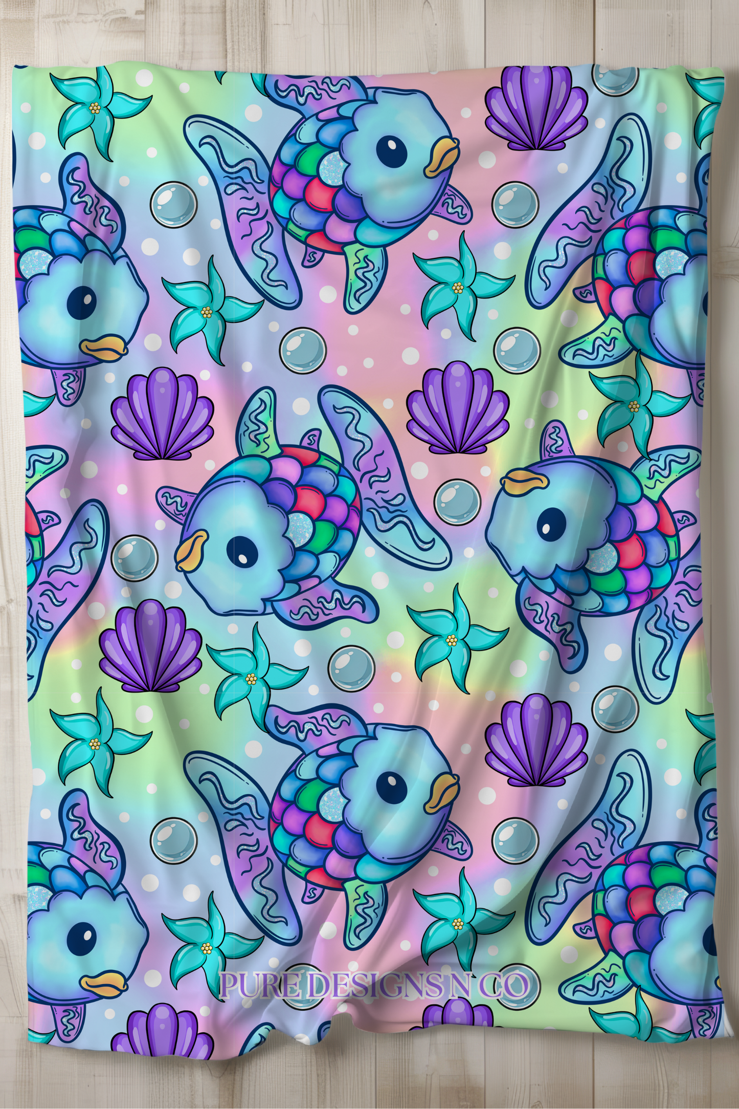 PRE ORDER - LARGE RAINBOW FISH BLANKET