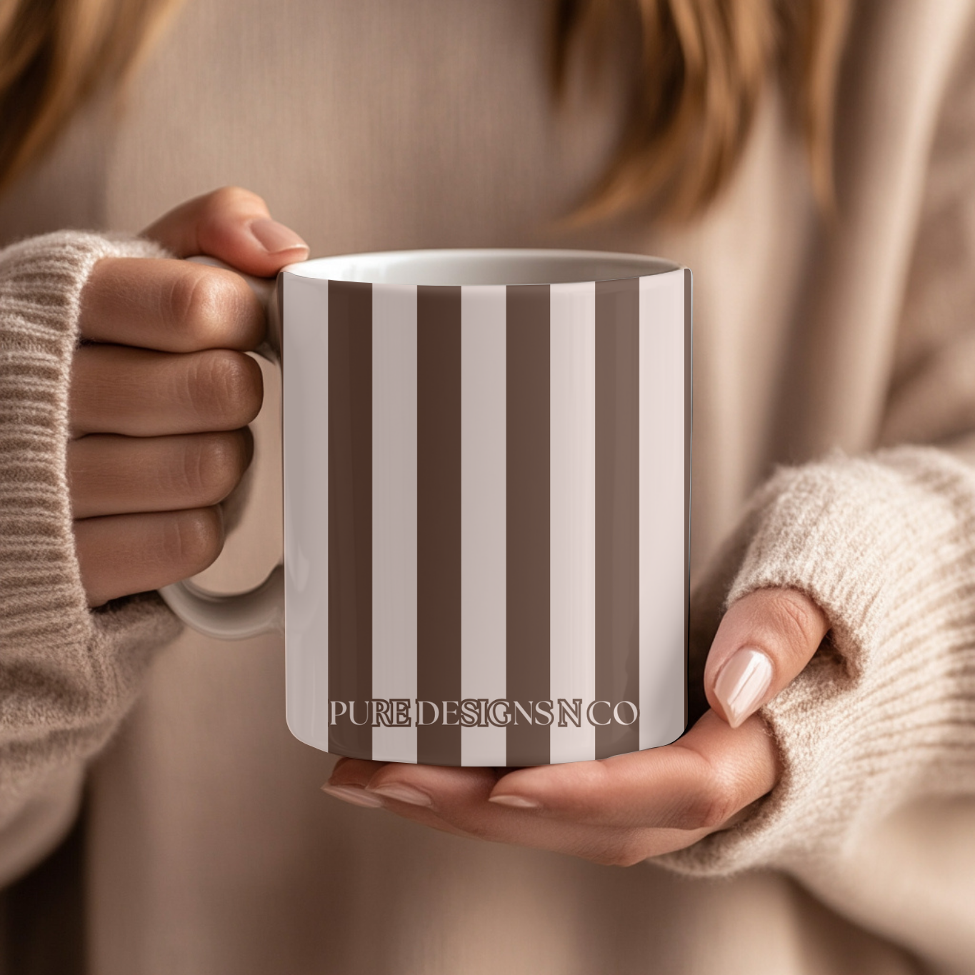 BROWN STRIPE MUG (15OZ)