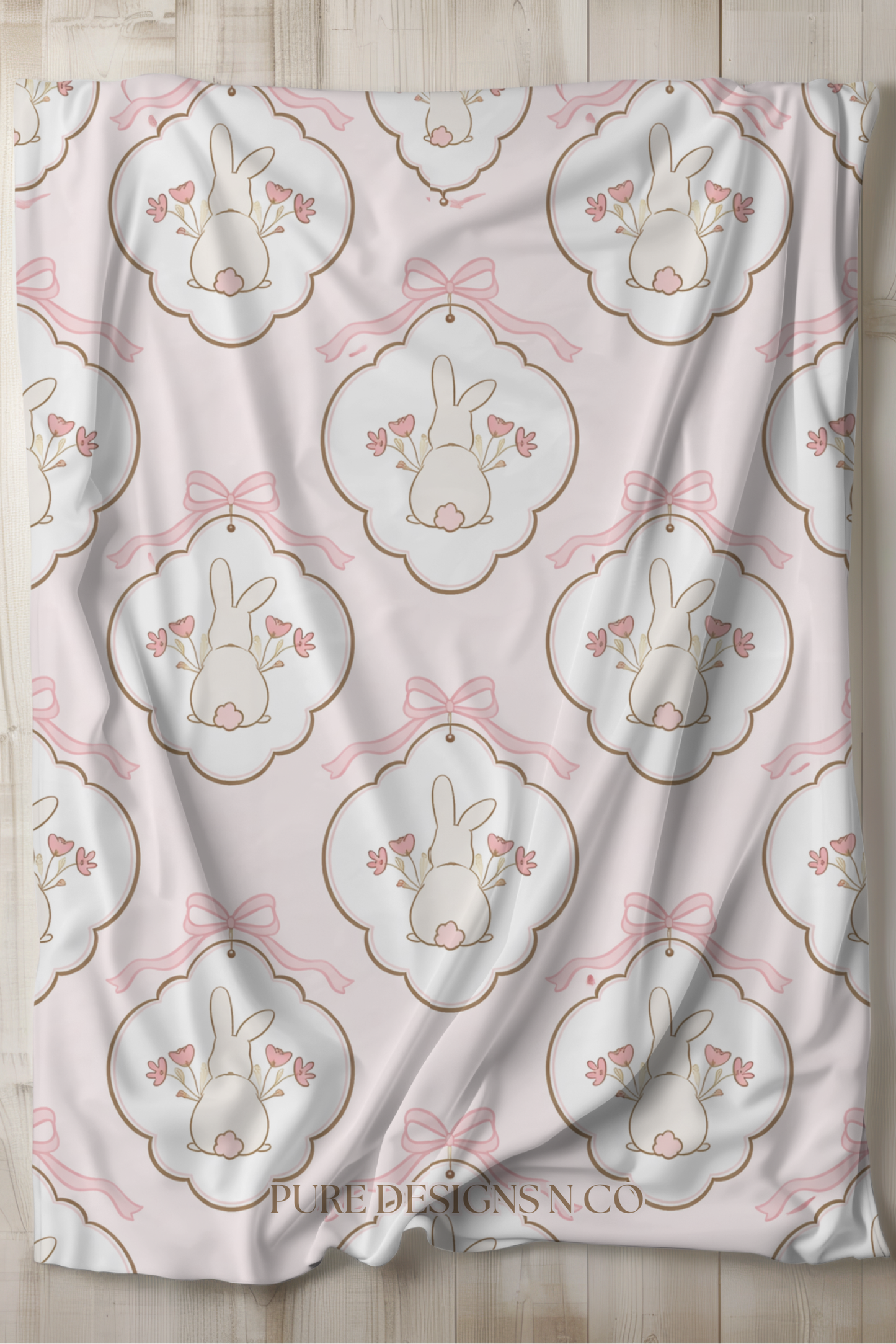 PRE ORDER - LARGE BUNNY BOWS BLANKET