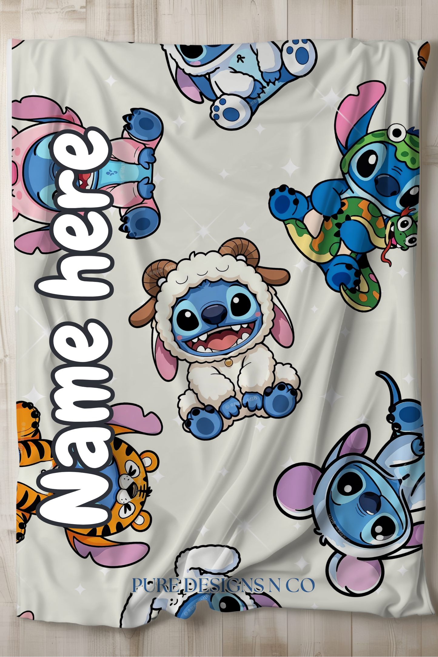 PRE ORDER - LARGE BEIGE MAN ANIMALS BLANKET