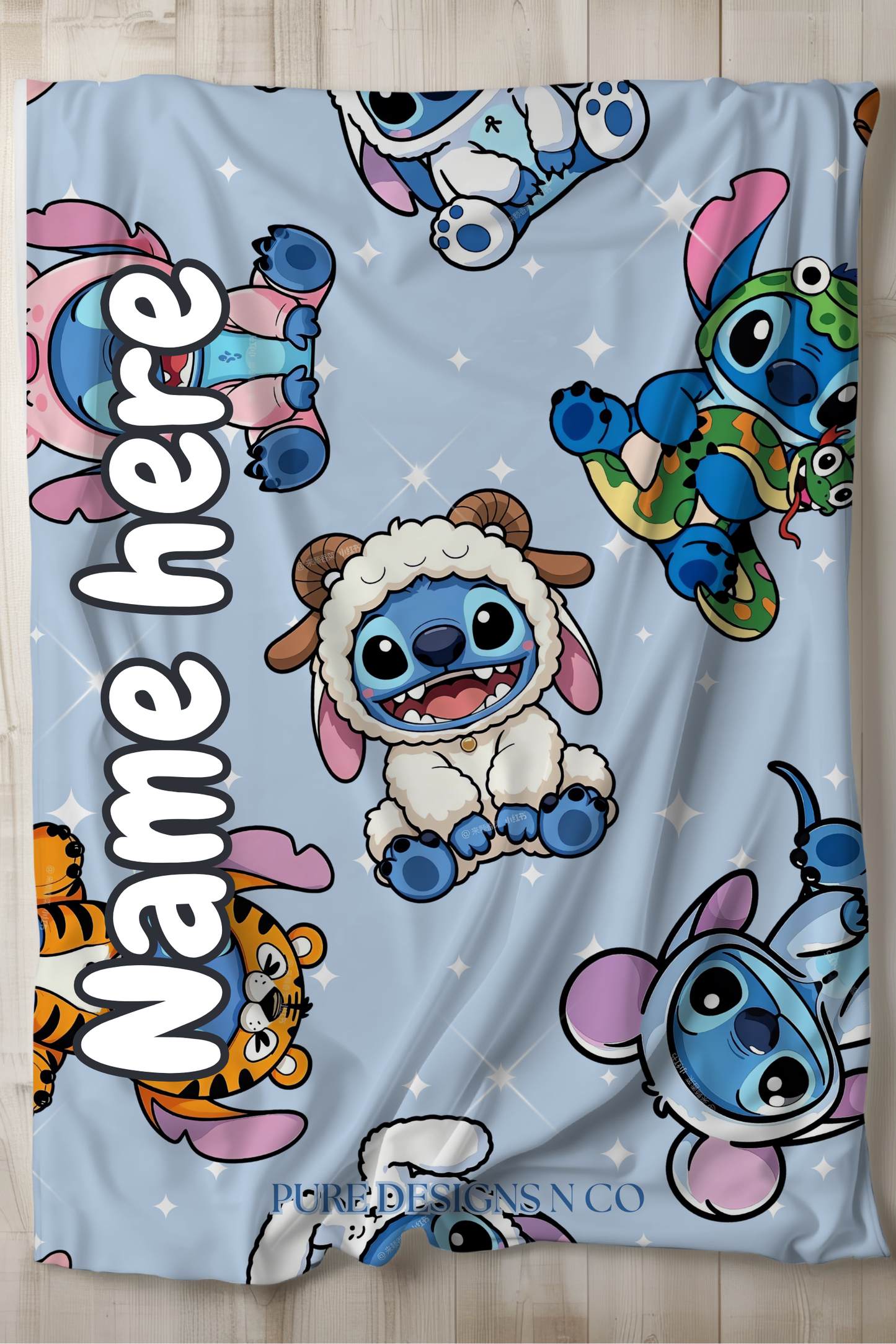 PRE ORDER - LARGE BLUE MAN ANIMALS BLANKET
