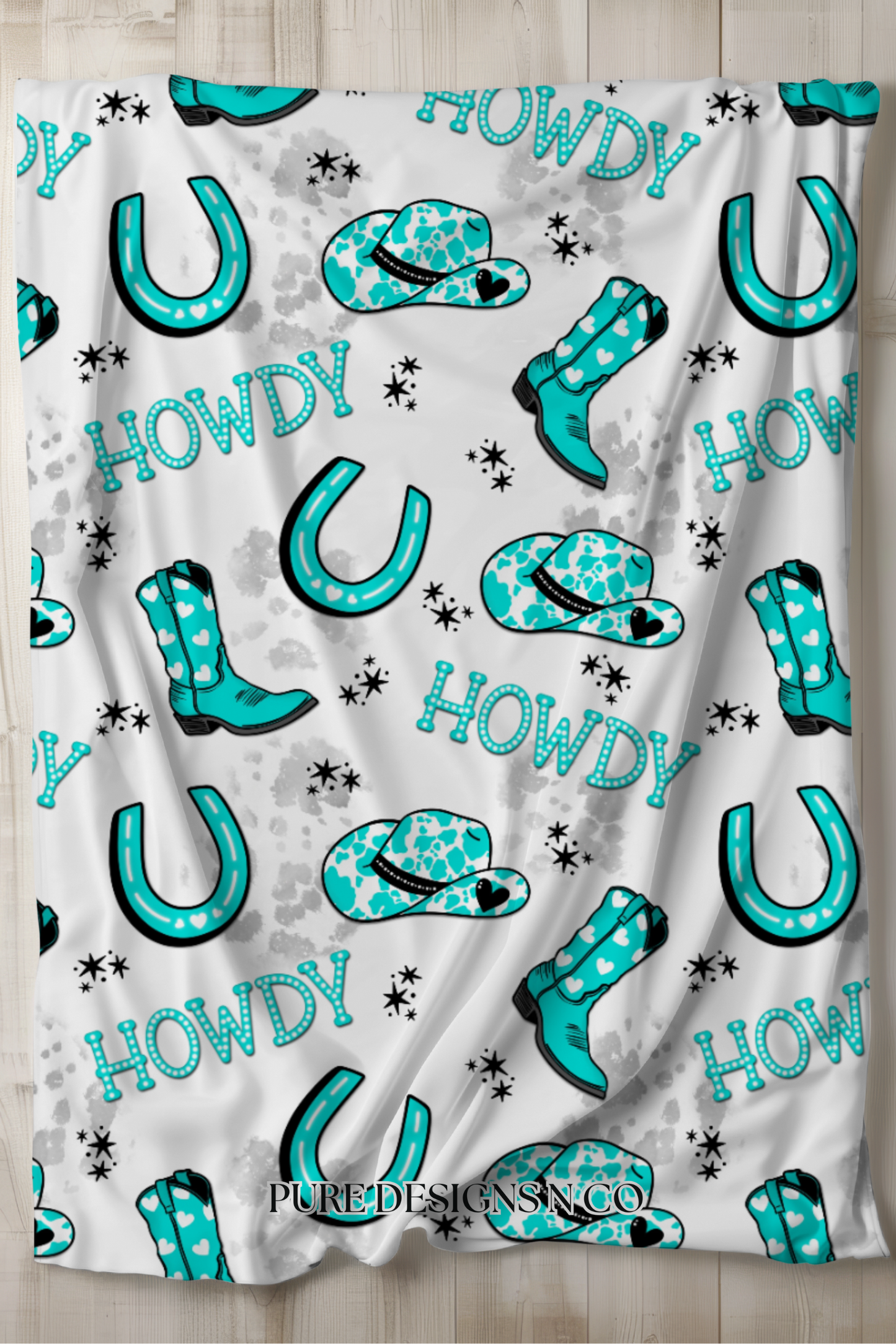 PRE ORDER - LARGE HOWDY TEAL BLANKET
