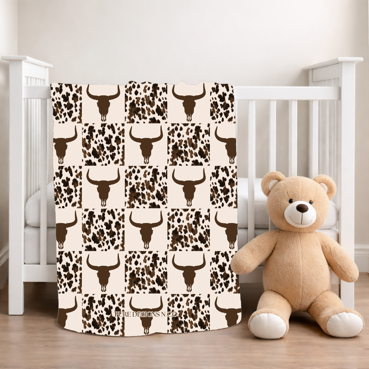 PRE ORDER - BABY LONGHORN CHECK BLANKET