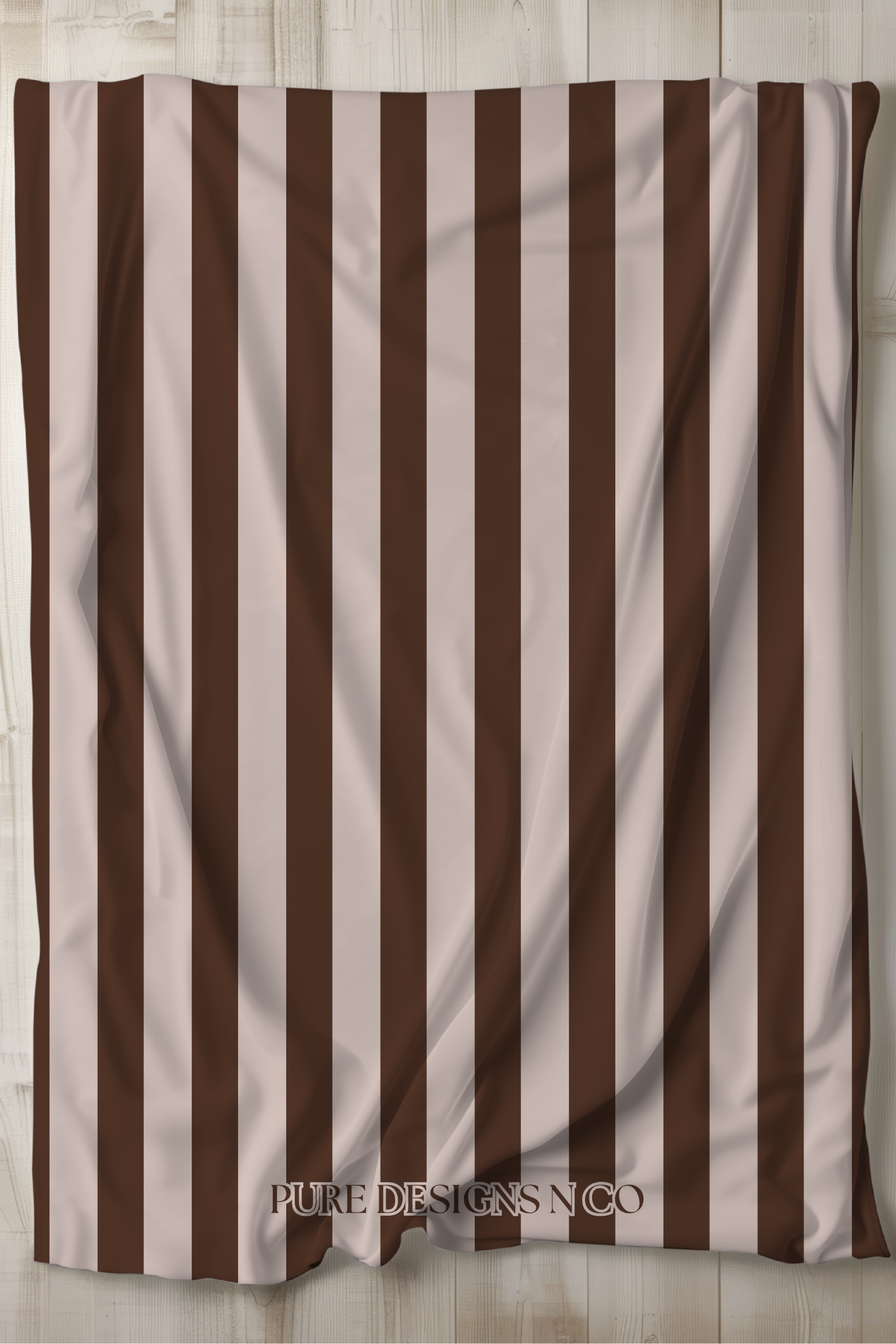 READY TO SHIP - LARGE BROWN AND BEIGE STRIPES BLANKET