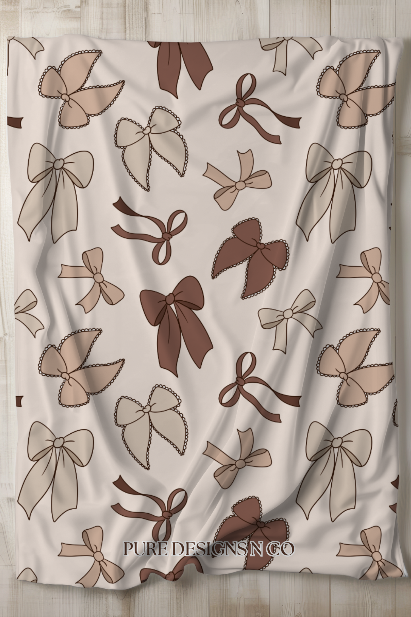 PRE ORDER - LARGE BEIGE BOWS BLANKET