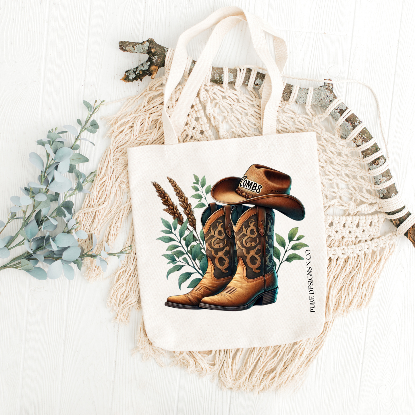 country boots Tote bag