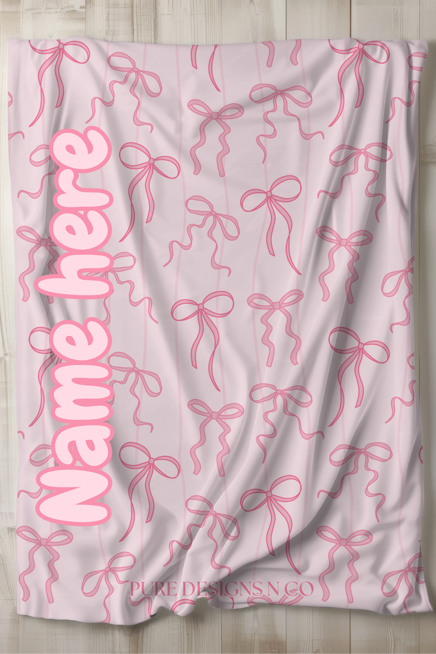 PRE ORDER - LARGE PINK BOWS BLANKET