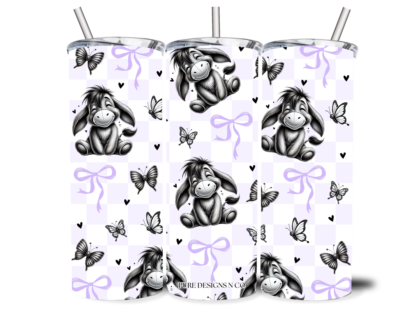 CHECKERED DONKEY 20OZ INSULATED TUMBLER