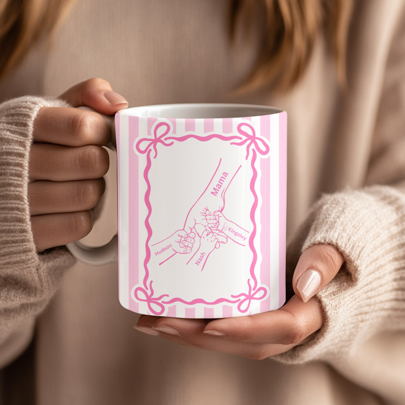 PERSONALISED MAMA HANDPRINT MUG (15OZ)