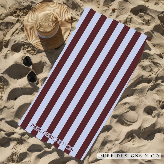 PRE ORDER BROWN AND BLUE STRIPED TOWEL