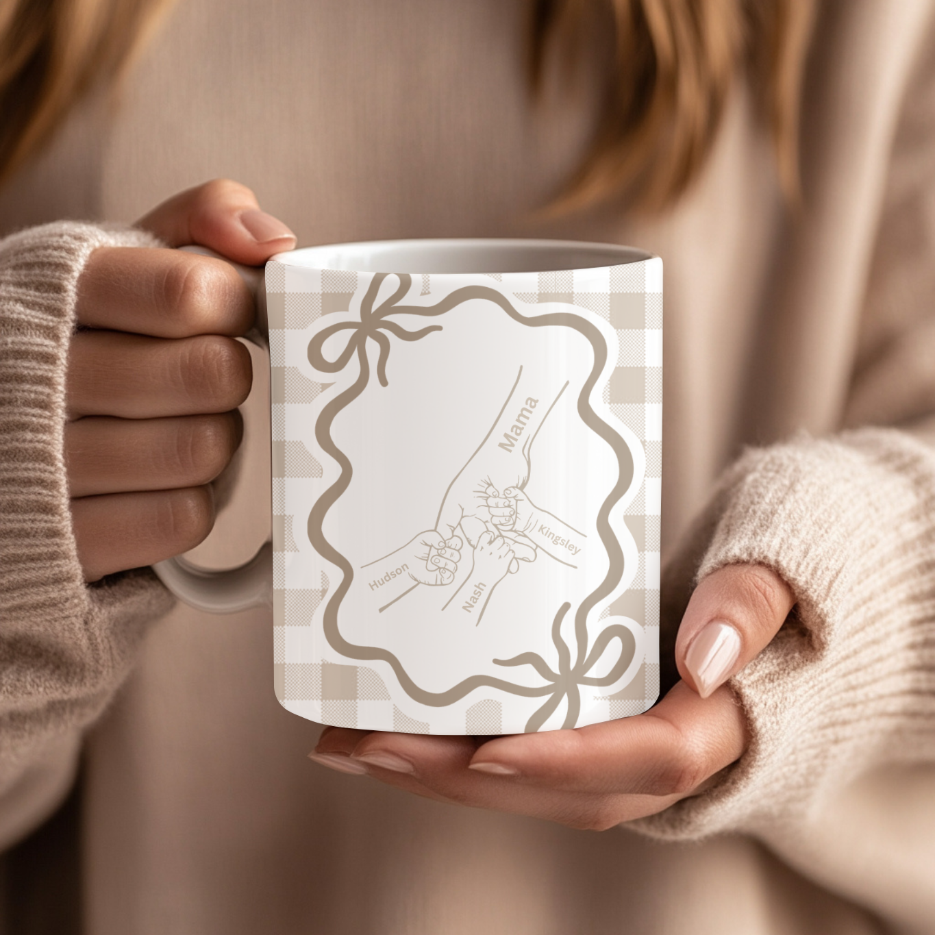 PERSONALISED MAMA HANDPRINT MUG (15OZ)