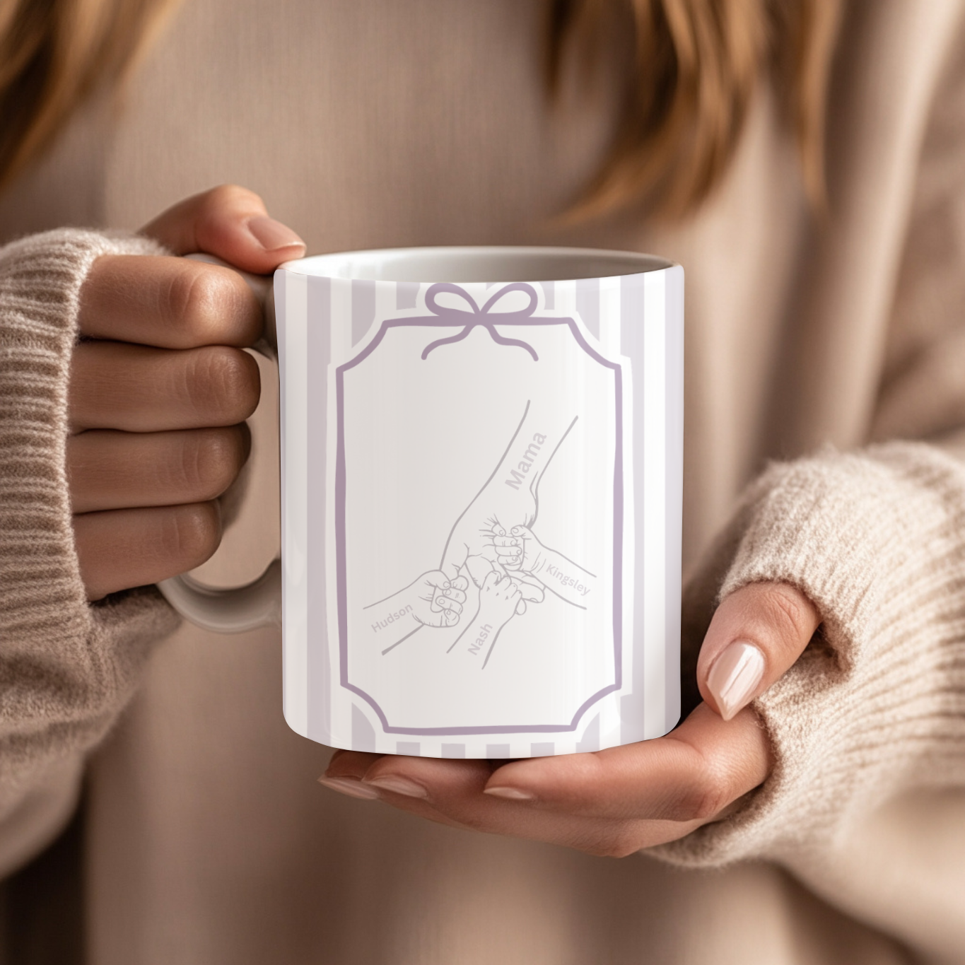PERSONALISED MAMA HANDPRINT MUG (15OZ)