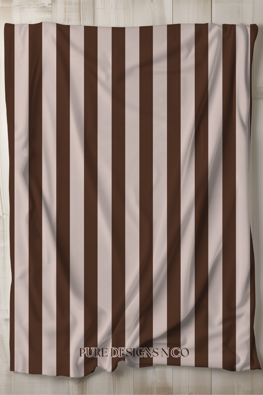 PRE ORDER - LARGE BROWN AND BEIGE STRIPES BLANKET