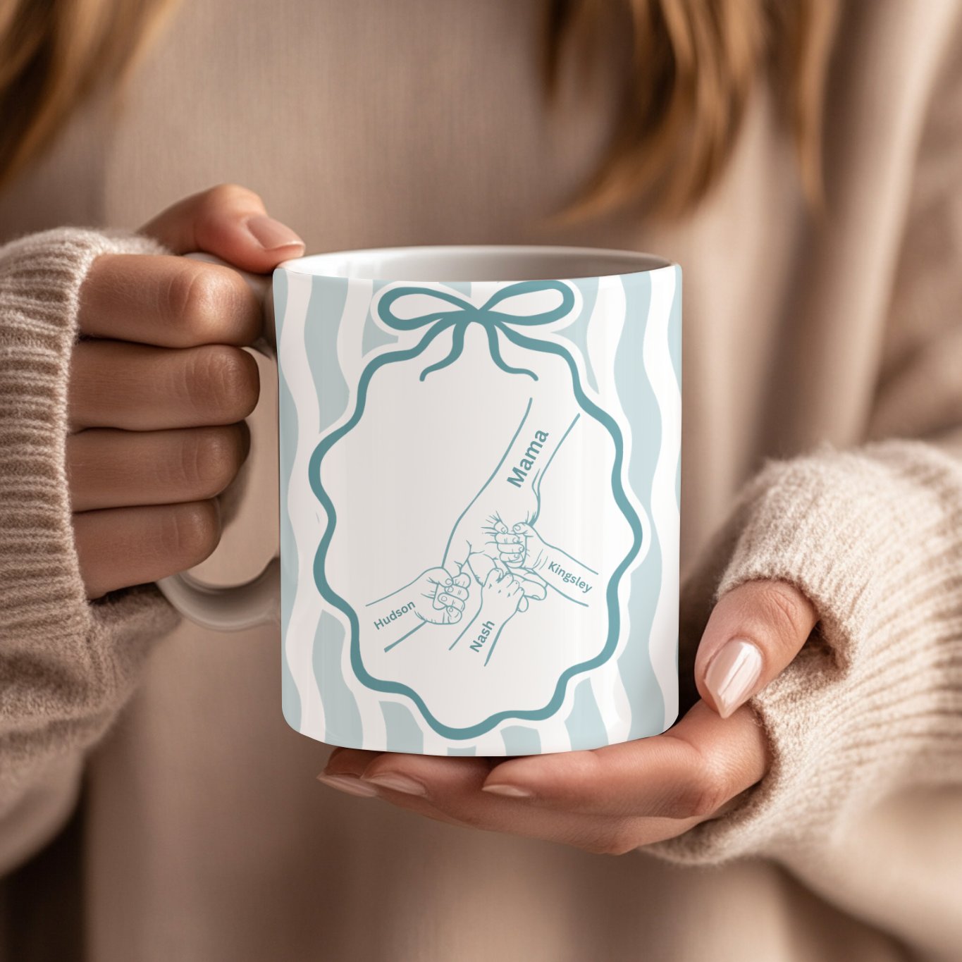 PERSONALISED MAMA HANDPRINT MUG (15OZ)