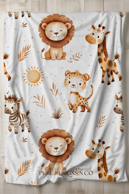 PRE ORDER - LARGE BABY ANIMALS BLANKET