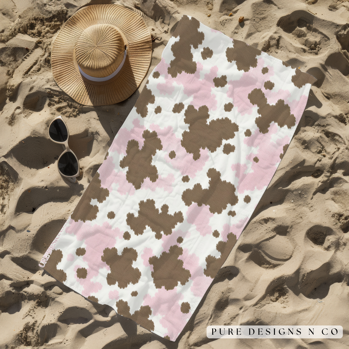 PRE ORDER - PINK COW PRINT TOWEL