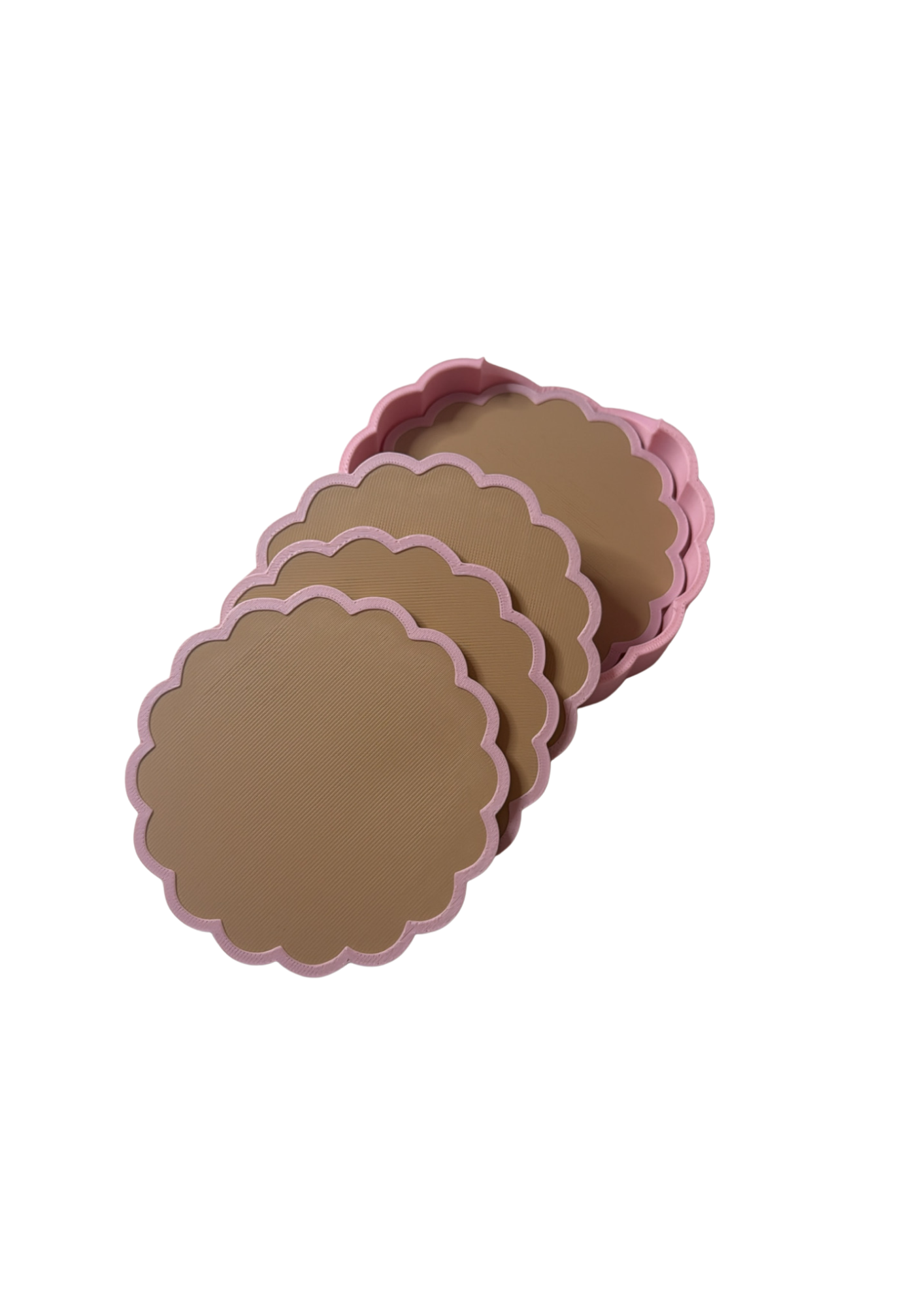 SCALLOPED DRINK COASTER SET (SET OF 4)