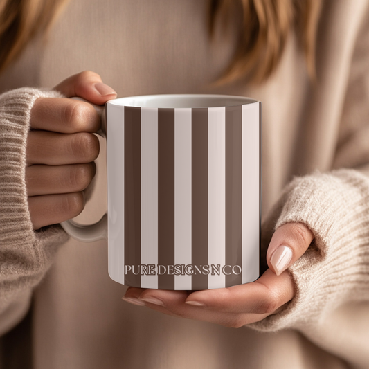 BROWN STRIPE MUG (15OZ)