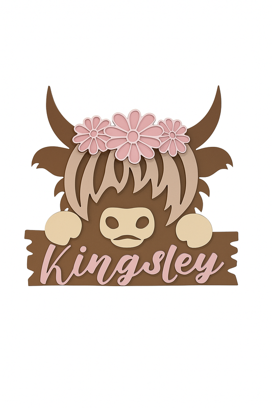 PERSONALISED HIGHLAND COW SIGN
