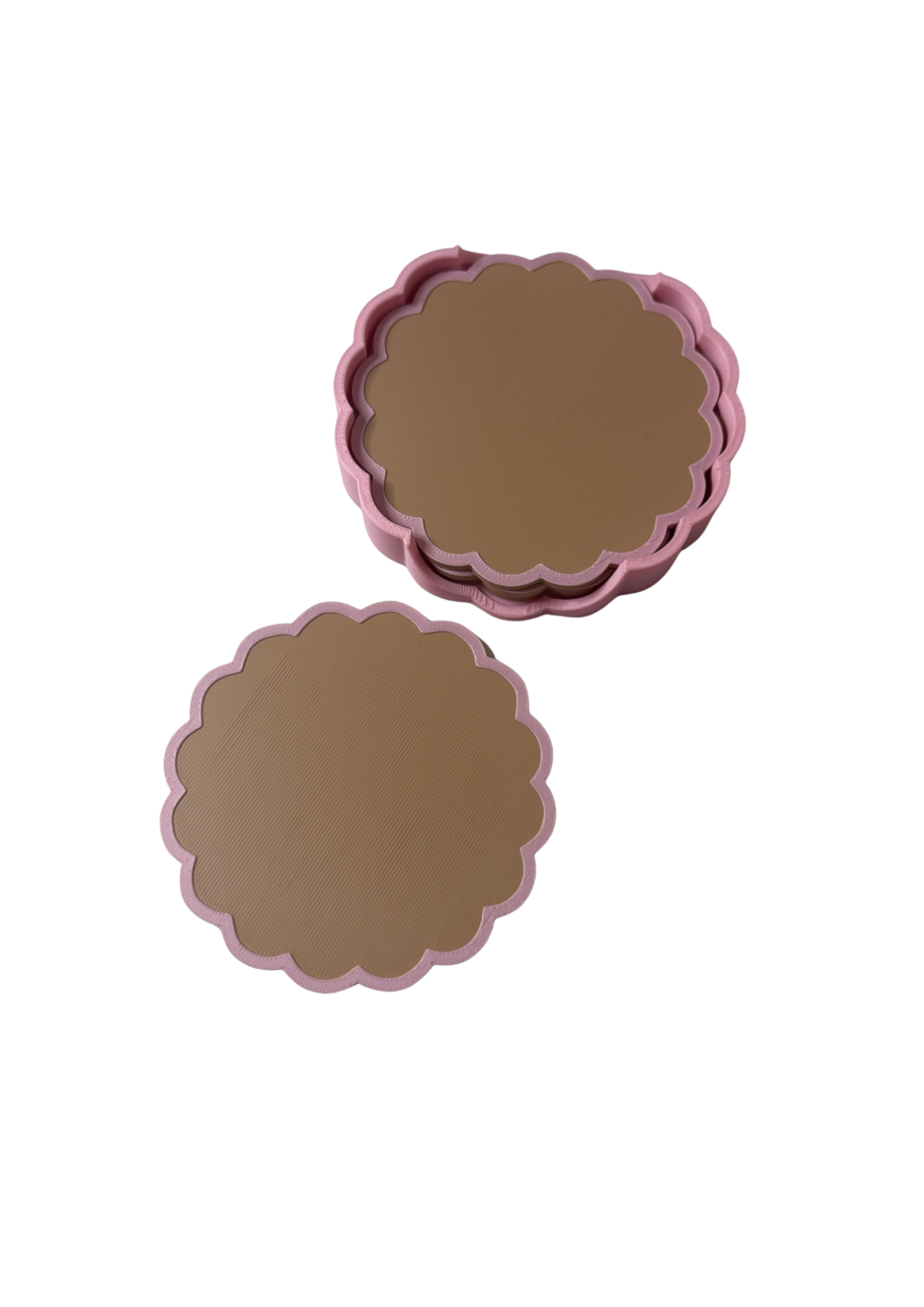 SCALLOPED DRINK COASTER SET (SET OF 4)