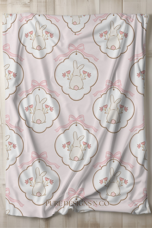 PRE ORDER - LARGE BUNNY BOWS BLANKET