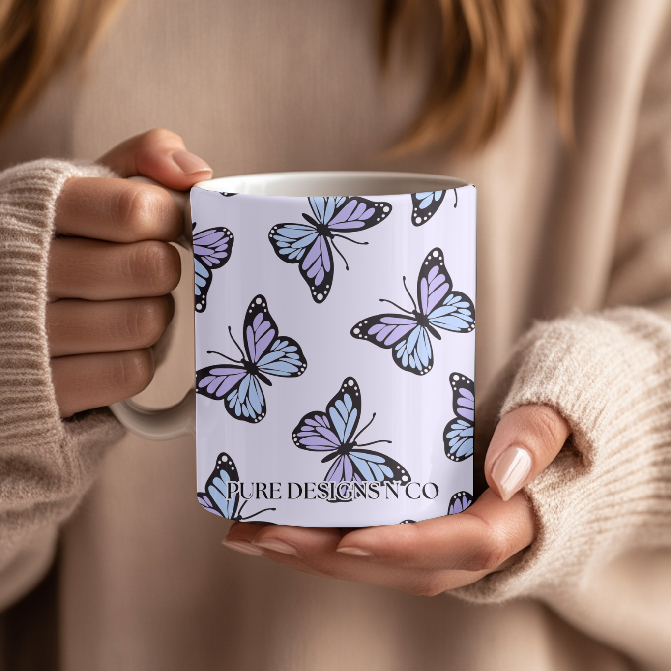 PURPLE BUTTERFLIES MUG (15OZ)