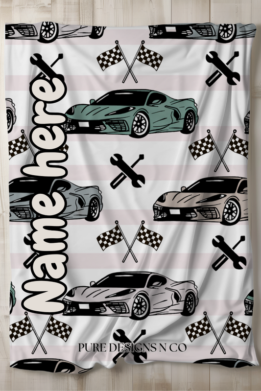 PRE ORDER - LARGE RACE CAR BLANKET