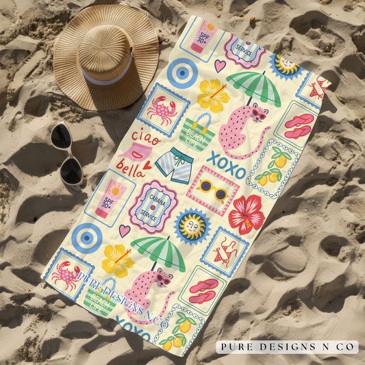PRE ORDER - MEDITERRANEAN SUMMER BEACH TOWEL