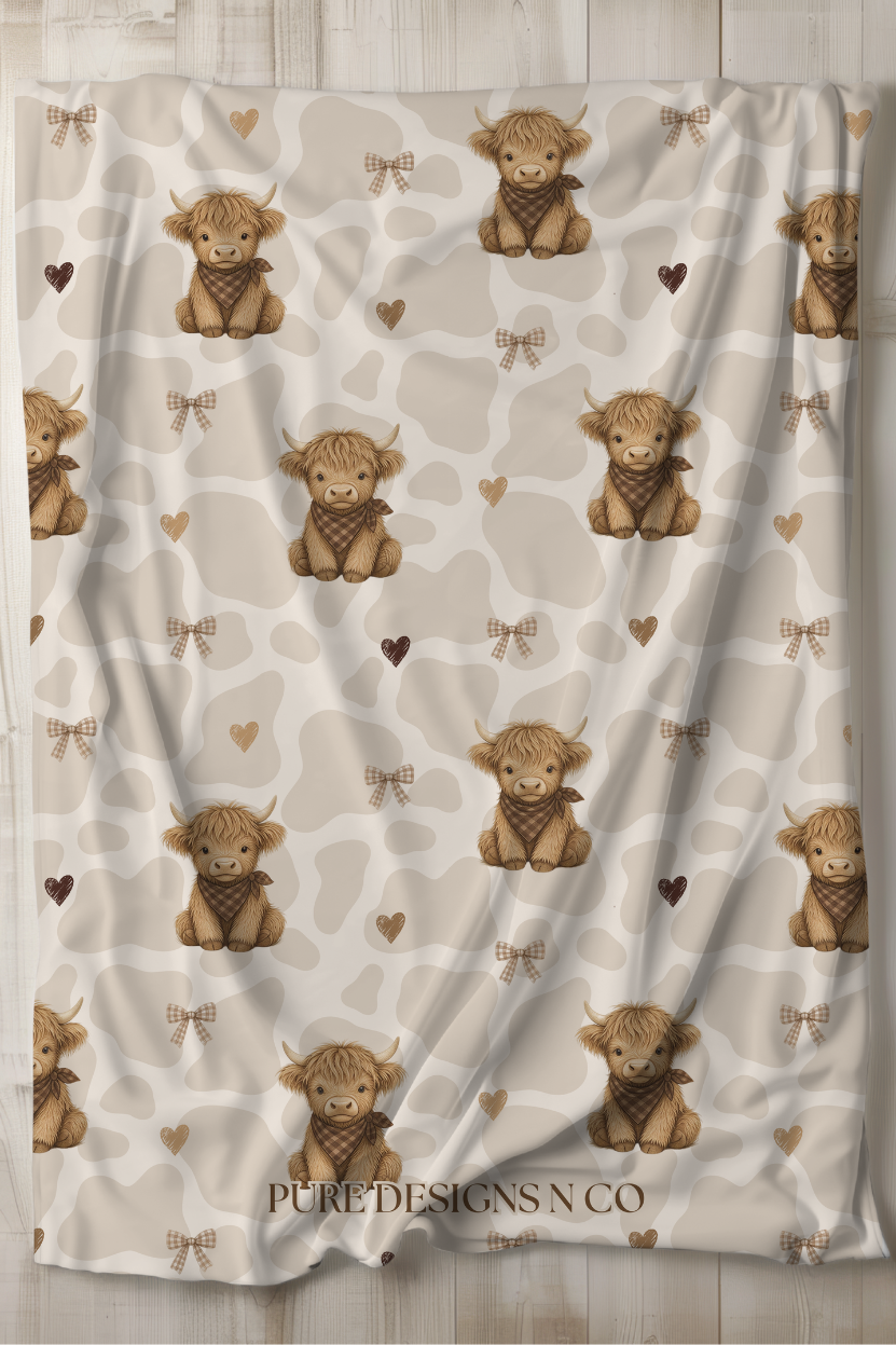 PRE ORDER - CHOCOLATE HIGHLAND COW BLANKET
