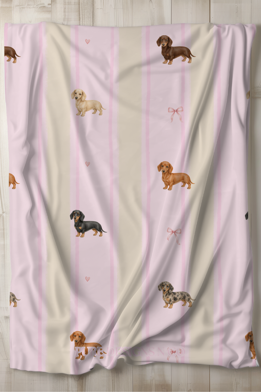 PRE ORDER - PINK DACHSHUND BLANKET