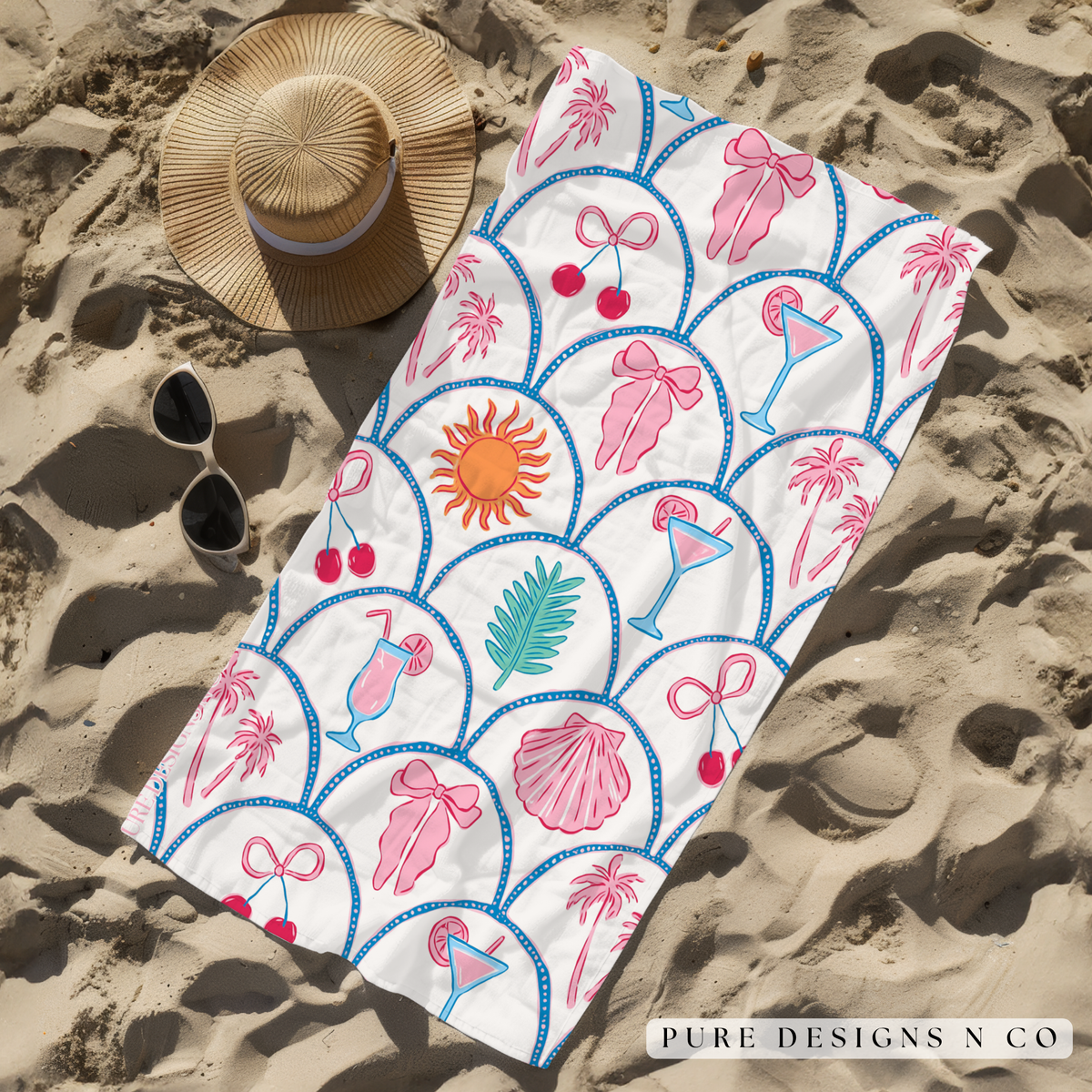 PRE ORDER - SIPS N SHELLS BEACH TOWEL