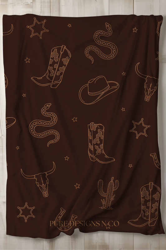 READY TO SHIP - LARGE CHOCOLATE COUNTRY BLANKET