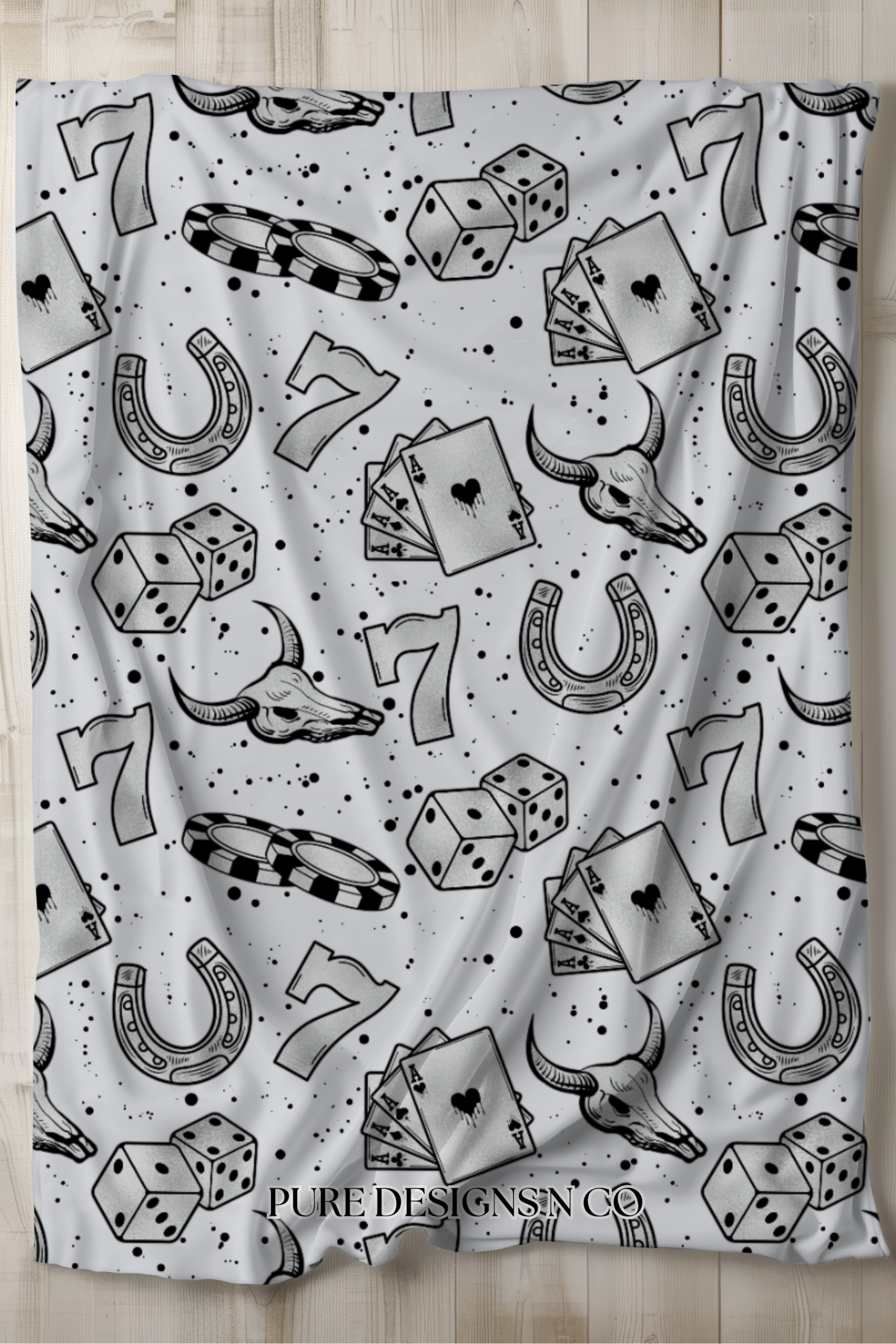 PRE ORDER - LARGE BULL SKULL POKER BLANKET