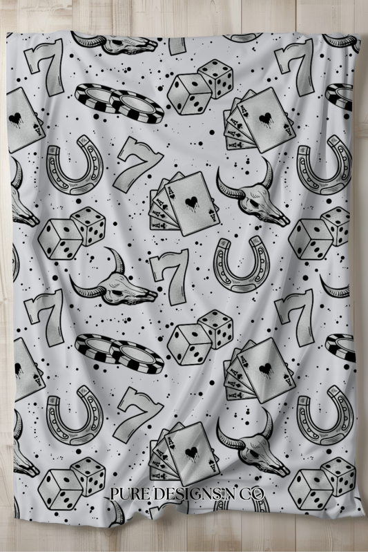 PRE ORDER - LARGE BULL SKULL POKER BLANKET