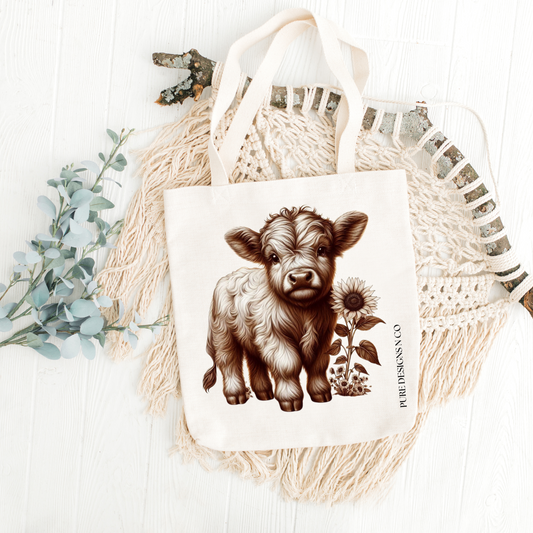 Highland cow Tote bag