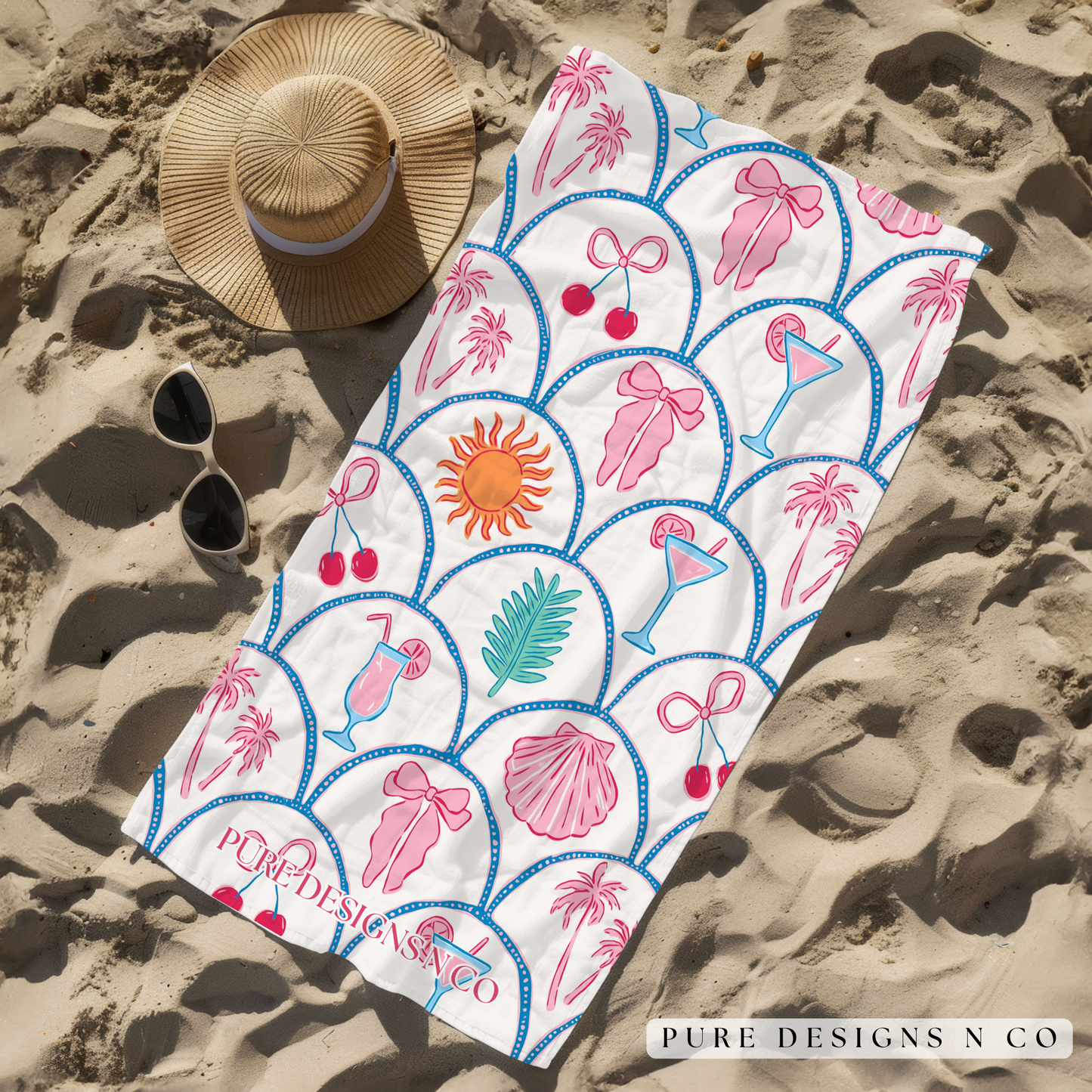 PRE ORDER - SIPS N SHELLS BEACH TOWEL