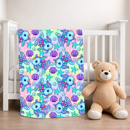 PRE ORDER - BABY RAINBOW FISH BLANKET