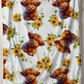 PRE ORDER - LARGE SUNFLOWER HIGHLAND COW BLANKET