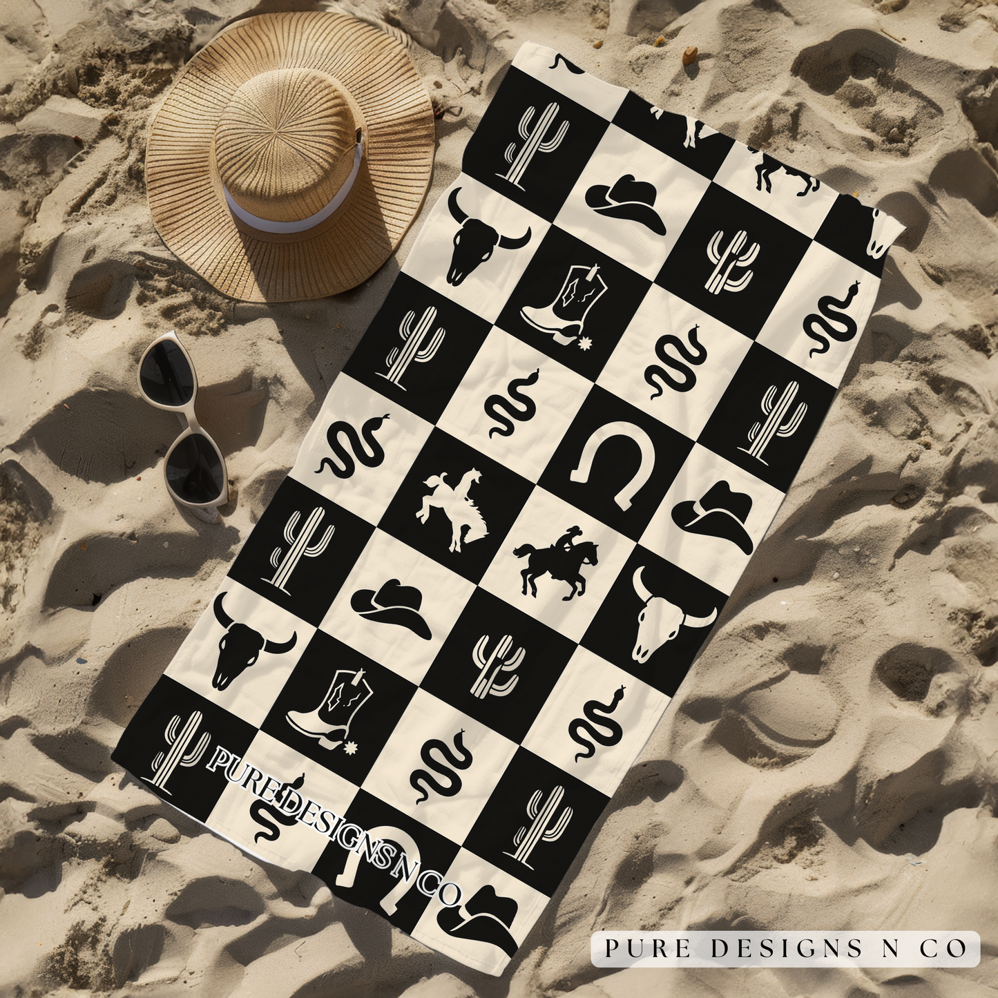 PRE ORDER - WESTERN CHECK BEACH TOWEL