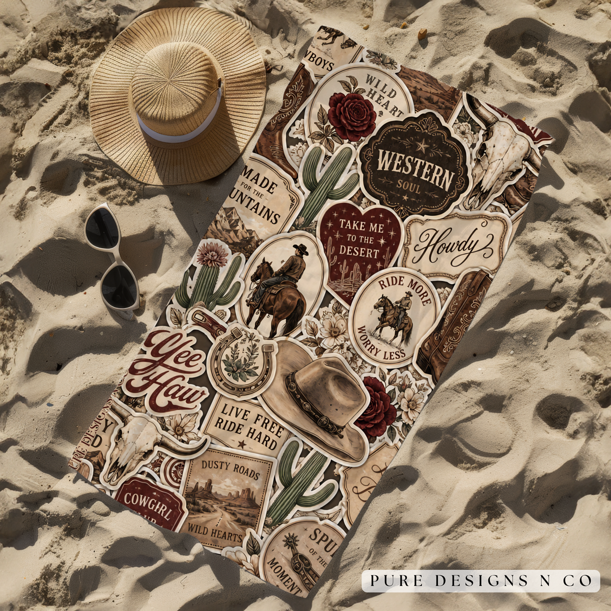 PRE ORDER - WESTERN STICKER TOWEL