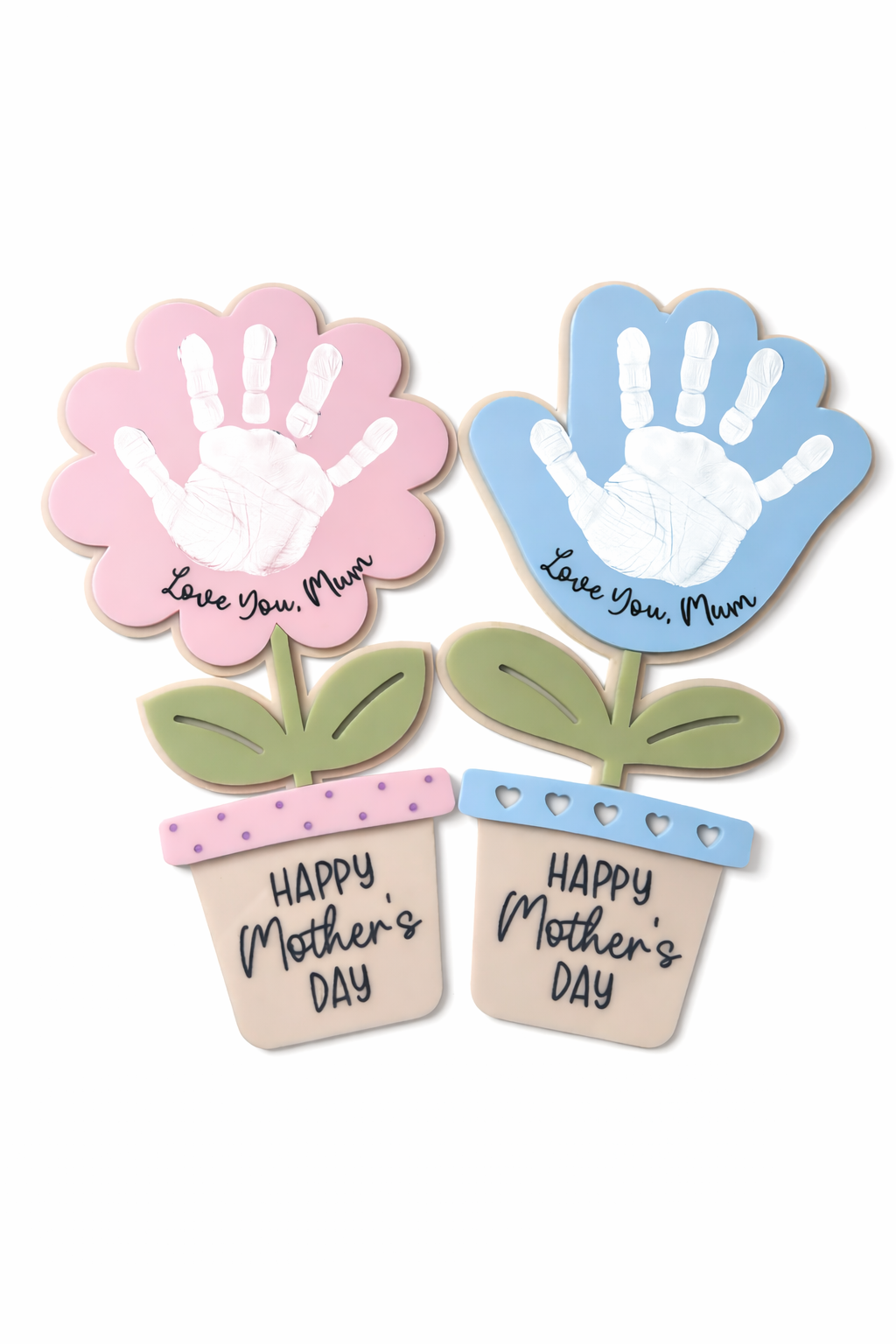 MOTHERS DAY HAND PRINT FLOWER PLAQUES