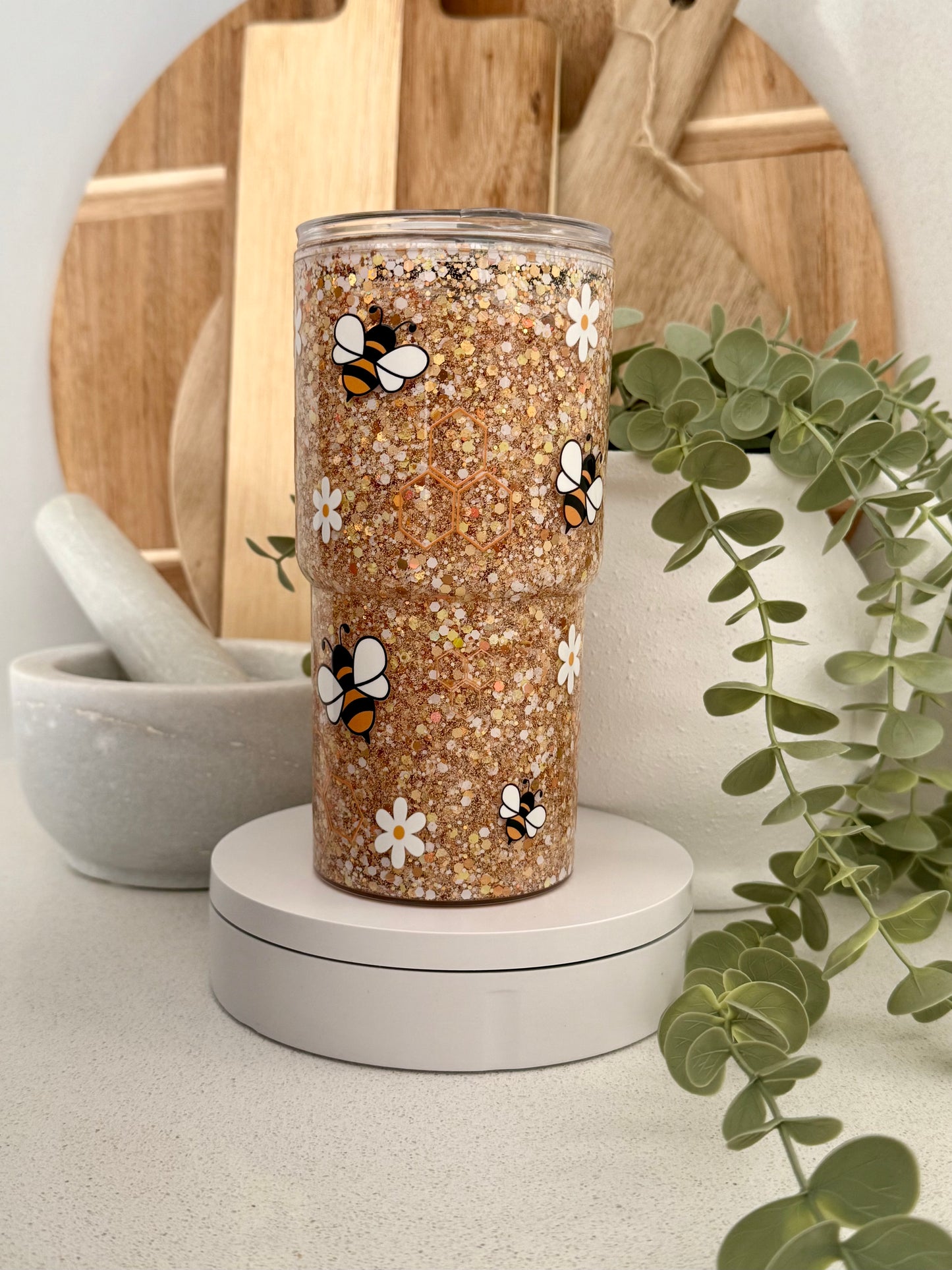 16oz acrylic coffee mug snowglobe