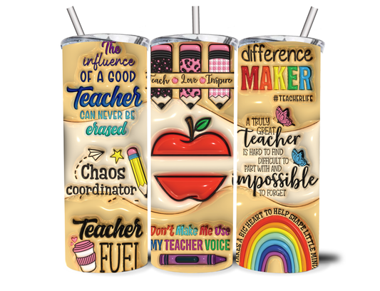 YELLOW TEACHER 20OZ INSULATED TUMBLER