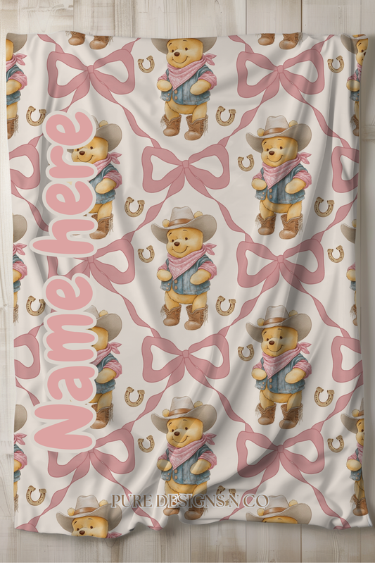 PRE ORDER - LARGE HOWDY HONEY BEAR BLANKET