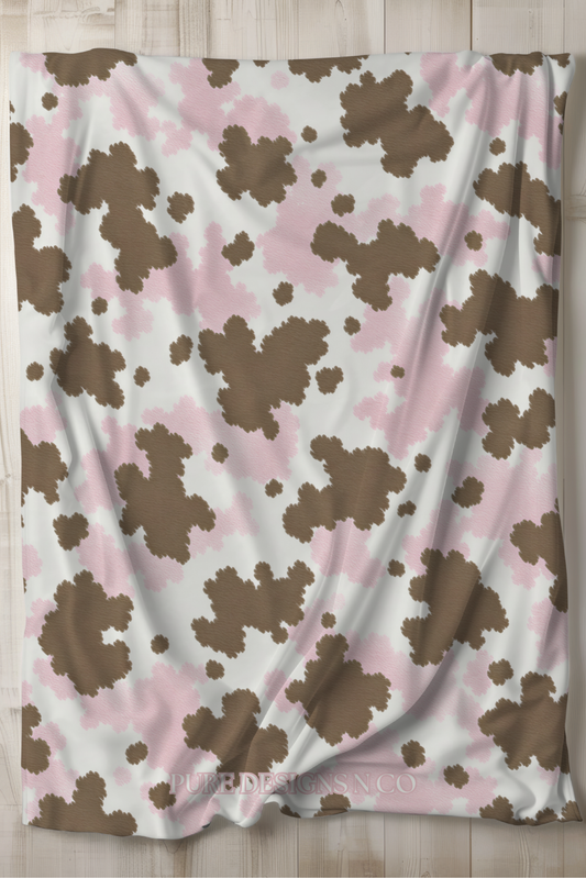 PRE ORDER - PINK COW PRINT BLANKET