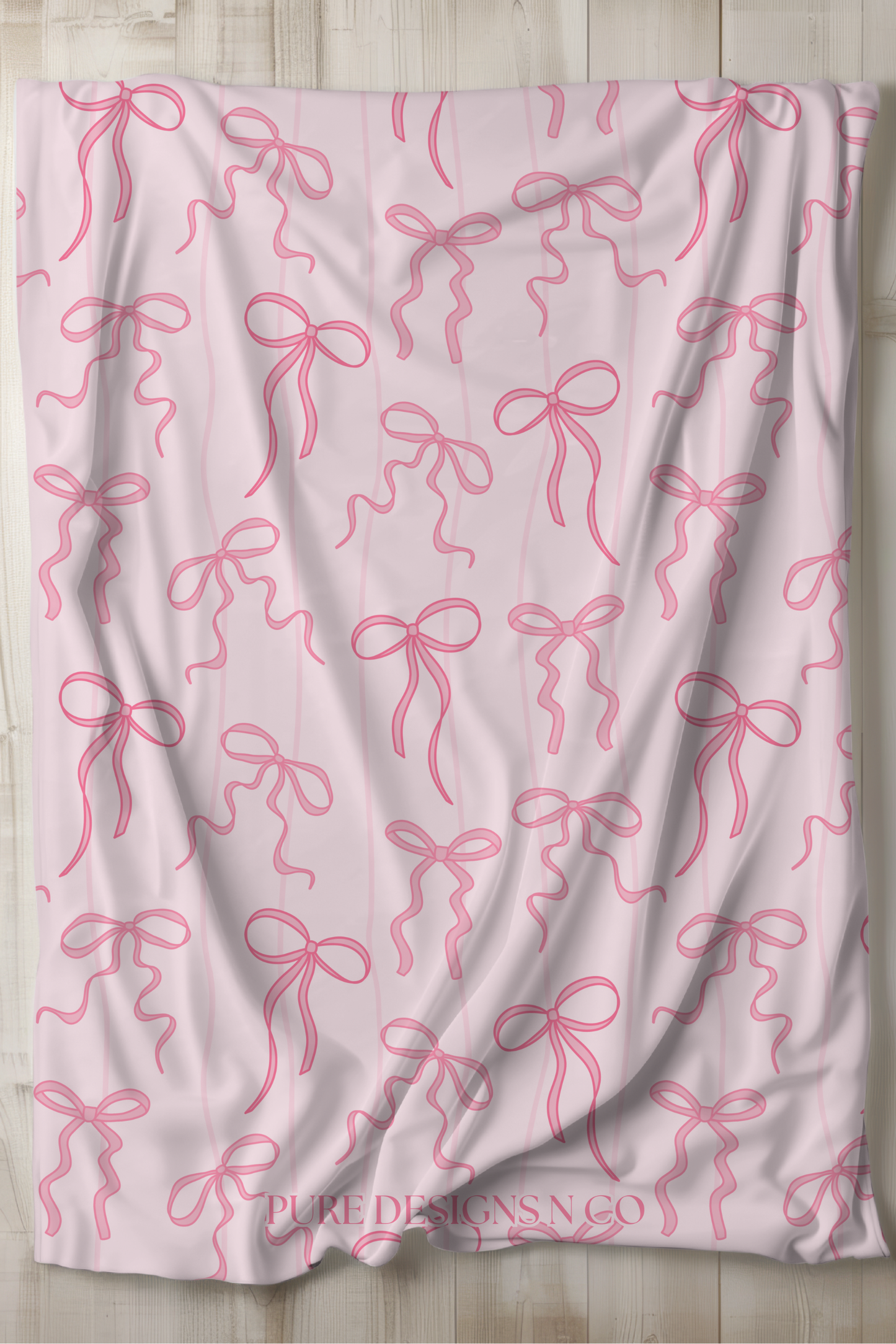 READY TO SHIP - LARGE PINK BOWS BLANKET
