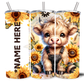 PERSONALISED SUNFLOWER HIGHLAND COW 20OZ INSULATED TUMBLER