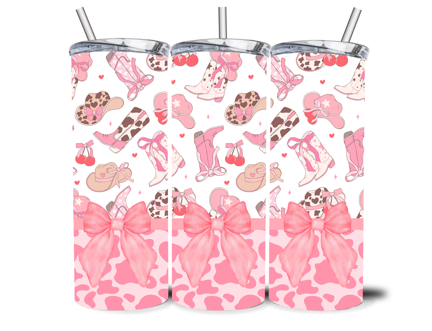 LEOPARD BOOTS N BOWS 20OZ INSULATED TUMBLER