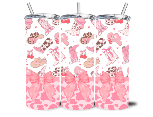 LEOPARD BOOTS N BOWS 20OZ INSULATED TUMBLER